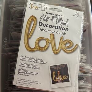Gold 'Love' Air-Filled Decoration